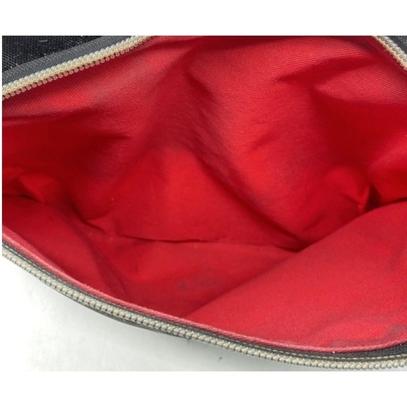 Dooney & Bourke Shoulder Bag Black with Leather Trim Nylon Red Lining Authentic - Picture 6 of 10